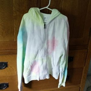 Gap kids hooded zip sweatshirt tie dye